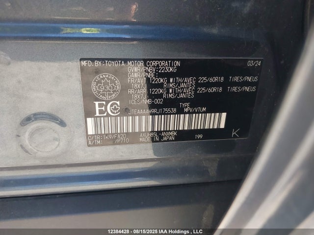 JTEAAAAH9RJ175538 Toyota a25a-fxs