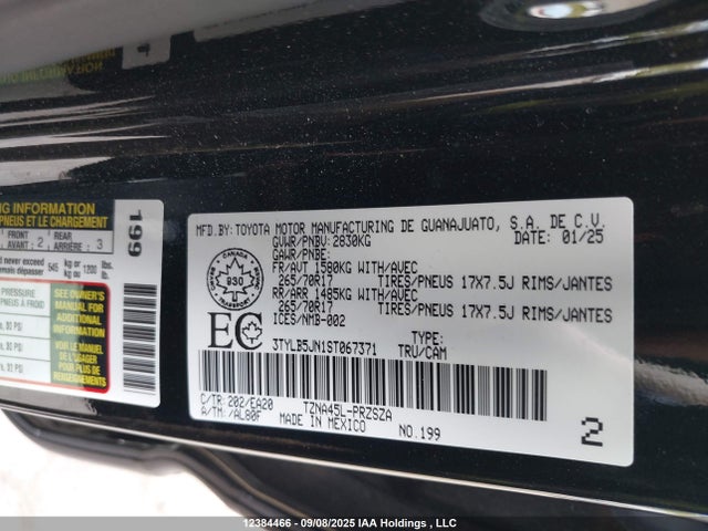 3TYLB5JN1ST067371 Toyota t24a-fts