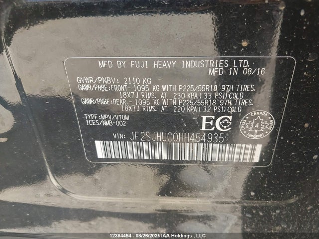 JF2SJHUC0HH454935 Subaru Turbo C0