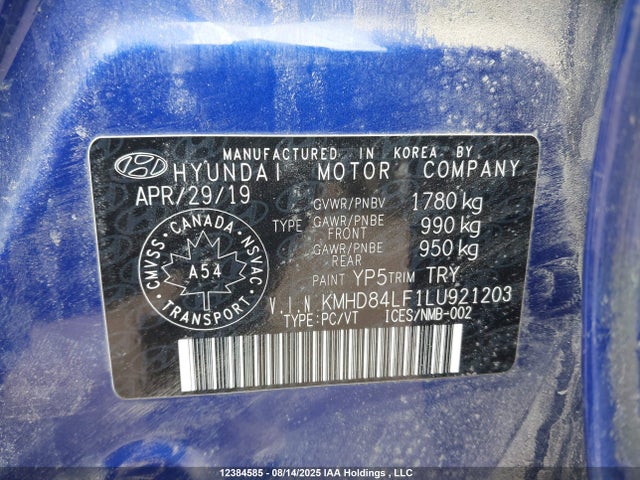 KMHD84LF1LU921203 Hyundai mpi nu