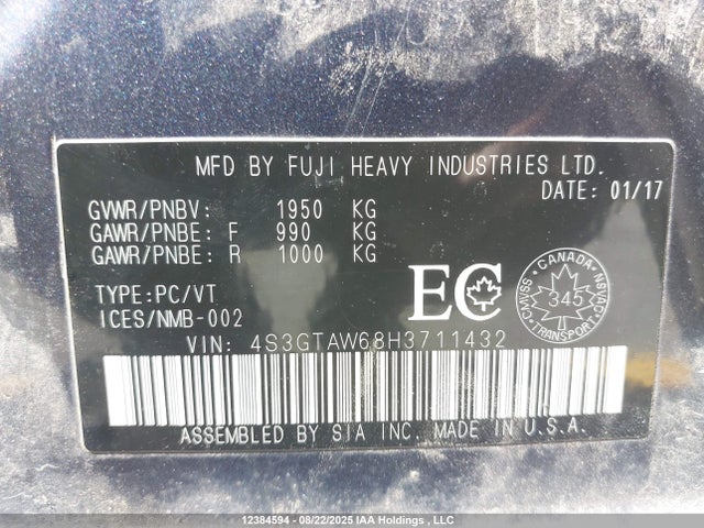 4S3GTAW68H3711432 Subaru na