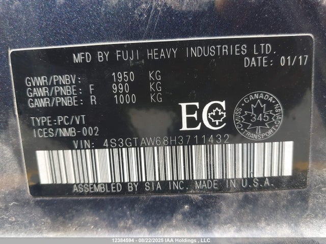 4S3GTAW68H3711432 Subaru na
