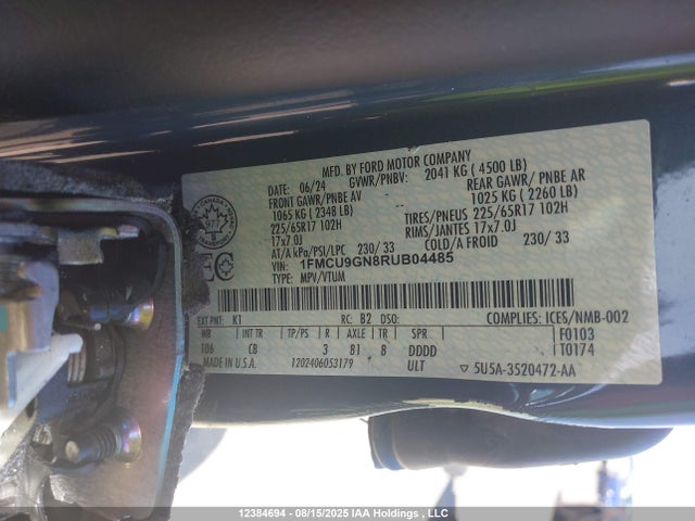 Ford dragon gtdi 2024 1FMCU9GN8RUB04485 Image 9