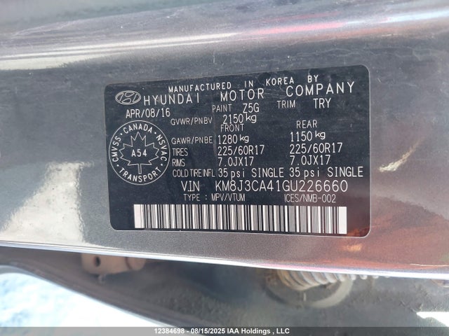 Hyundai 2016 2016 KM8J3CA41GU226660 Image 9
