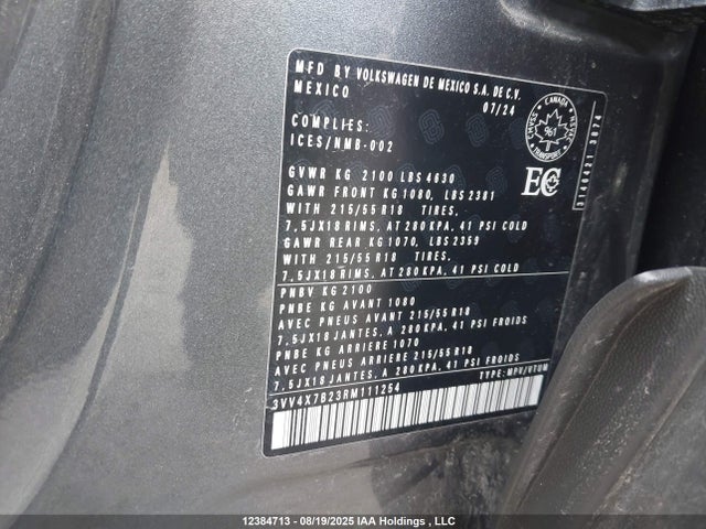 3VV4X7B23RM111254 Volkswagen tsi