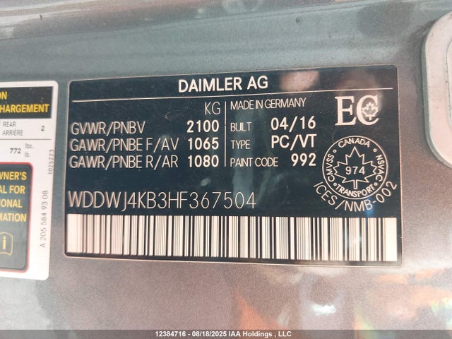 WDDWJ4KB3HF367504 Mercedes-Benz m274