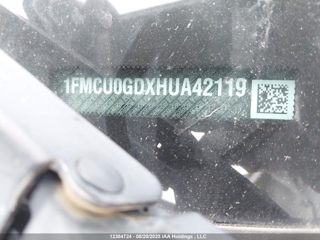1FMCU0GDXHUA42119 Ford gtdi sigma w/premium fuel