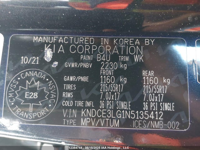 KNDCE3LG1N5135412 KIA Niro