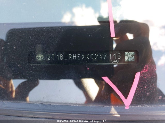 Toyota 2zr-fe 2019 2T1BURHEXKC247116 Image 18