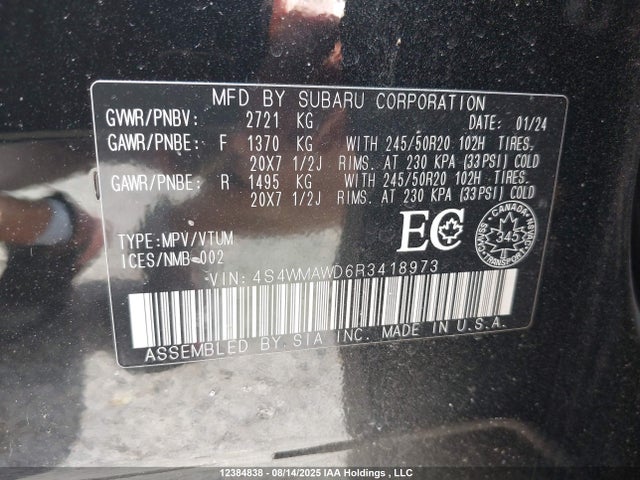 4S4WMAWD6R3418973 Subaru 2024