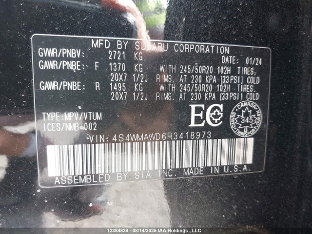 4S4WMAWD6R3418973 Subaru 2024