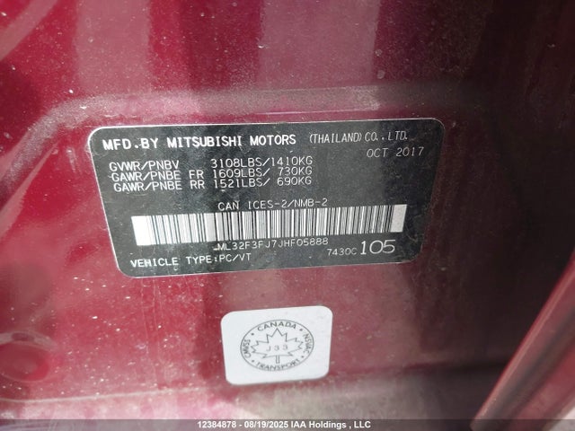 Mitsubishi MIRAGE G4 2018 ML32F3FJ7JHF05888 Image 9
