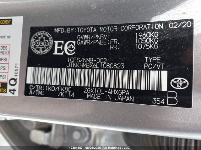 JTNKHMBX6L1080823 Toyota 3zr-fae