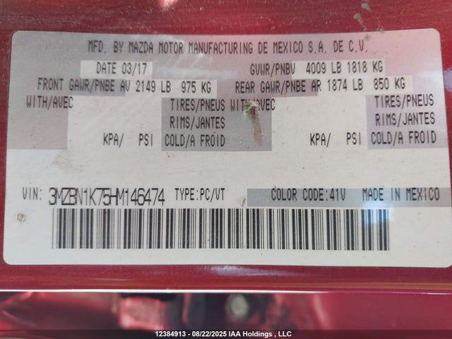 3MZBN1K75HM146474 Mazda pe