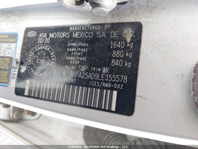 3KPA25AD9LE355578 KIA gammaii 1.6mpi+cvt
