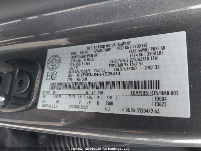 1FTFW3L84RKE29414 Ford gtdi