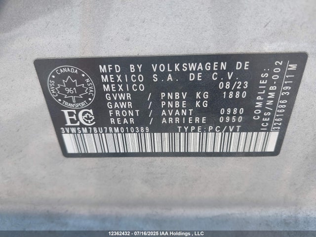 3VWSM7BU7RM010389 Volkswagen tsi