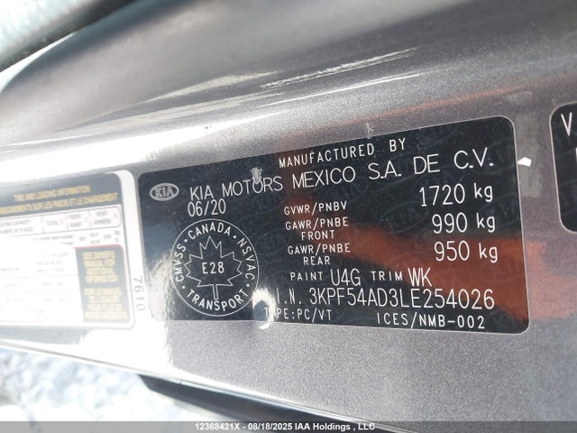 KIA mpi nu 2020 3KPF54AD3LE254026 Image 9