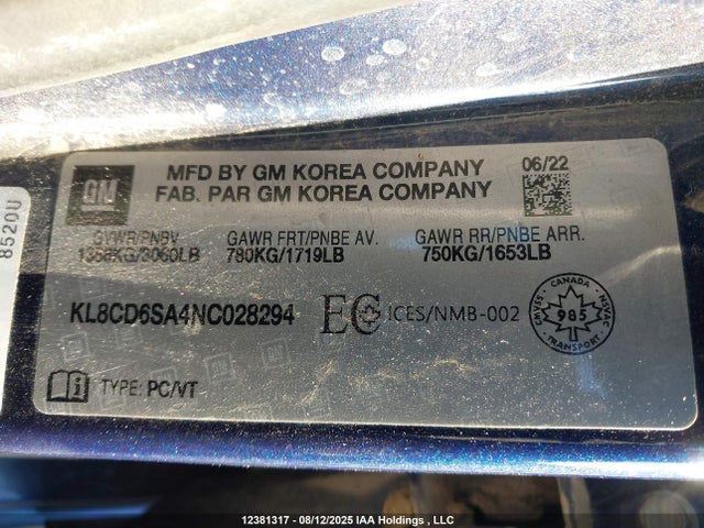 Chevrolet lv7 2022 KL8CD6SA4NC028294 Image 19