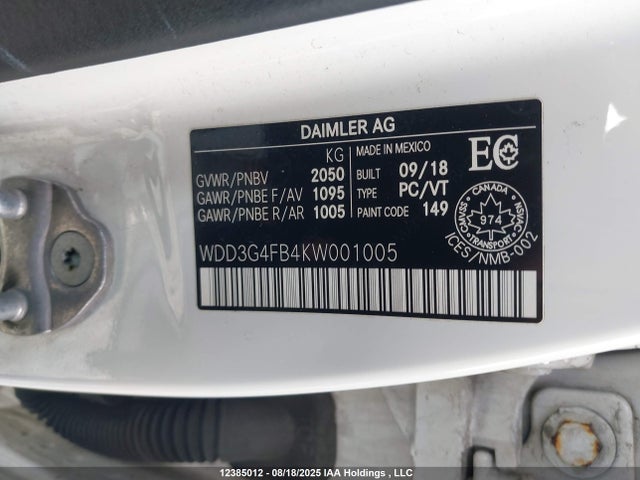 WDD3G4FB4KW001005 Mercedes-Benz m260
