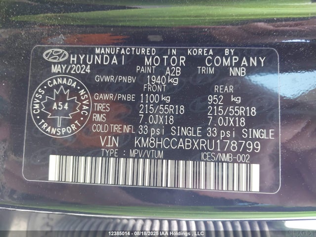 Hyundai Kona Sel 2024 KM8HCCABXRU178799 Image 9
