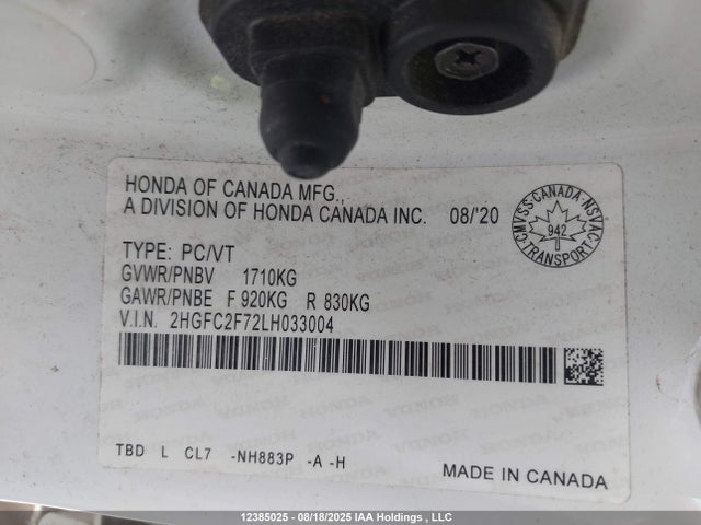 Honda k20c2 2020 2HGFC2F72LH033004 Image 9