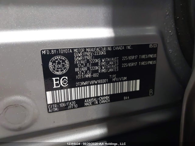 2T3RWRFV8PW169301 Toyota a25a-fxs, 3nm+4nm(ni)
