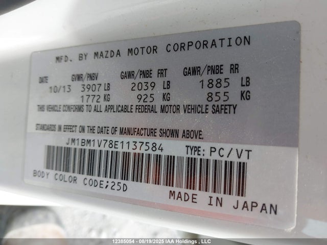 JM1BM1V78E1137584 Mazda pe