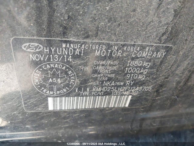 KMHD25LH2FU243705 Hyundai dohc gdi nu