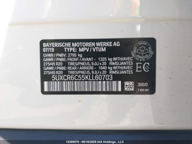 5UXCR6C55KLL60703 BMW X5