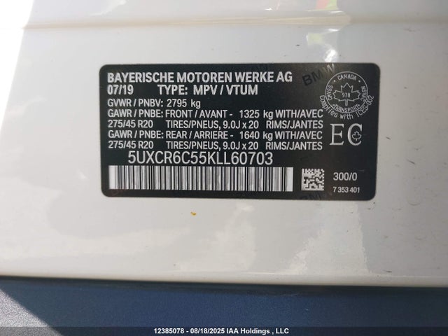 5UXCR6C55KLL60703 BMW X5