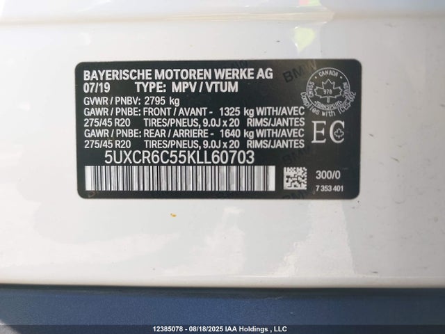 5UXCR6C55KLL60703 BMW X5