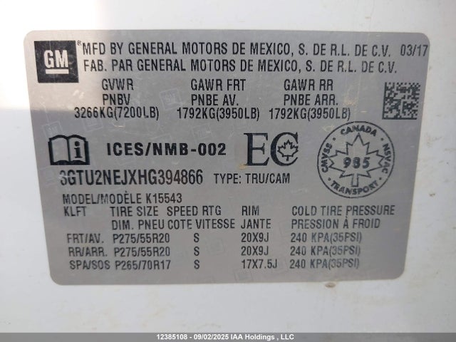3GTU2NEJXHG394866 GMC l86 - sidi: spark ignited direct injection, vvt: variable valve timing, afm, e85 max, alum
