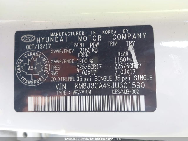 Hyundai gdi nu 2018 KM8J3CA49JU601590 Image 9