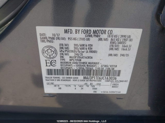 MAJ3P1TE6JC163036 Ford 2018