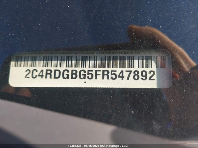2015 Dodge Grand Caravan Se მანქანა იყიდება აუქციონზე, vin: 2C4RDGBG5FR547892, აუქციონის ნომერი: 12385228