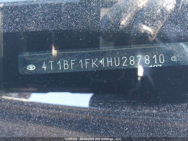 4T1BF1FK1HU287810 Toyota 2ar-fe
