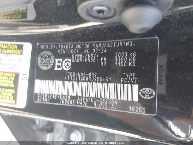 4T1G11AK8RU255451 Toyota a25a-fks