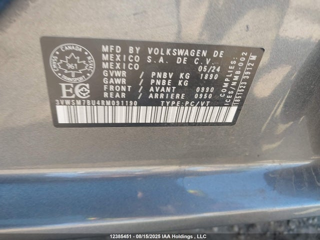3VWSM7BU4RM091190 Volkswagen tsi
