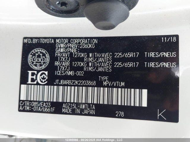 JTJBARBZ2K2203868 Lexus 8ar-fts