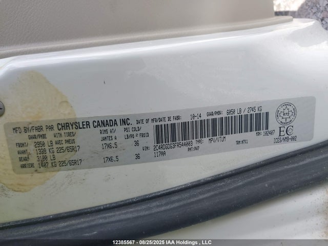 Dodge 2015 2015 2C4RDGDG3FR544003 Image 9