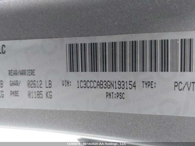 Chrysler 200 2016 1C3CCCAB3GN193154 Image 9