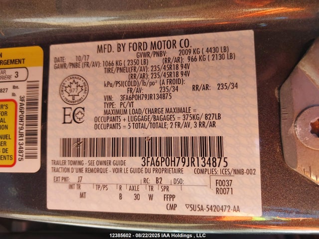 Ford 2018 2018 3FA6P0H79JR134875 Image 9