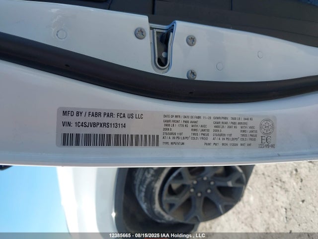 Aukcja sprzedaży 2024 Jeep Wagoneer Series Ii, vin: 1C4SJVBPXRS113114, numer aukcji: 12385665