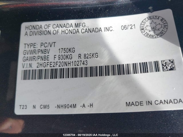 Honda k20c2 2022 2HGFE2F20NH102743 Image 18