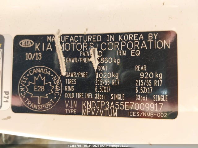 KIA dohc gdi nu 2014 KNDJP3A55E7009917 Image 9