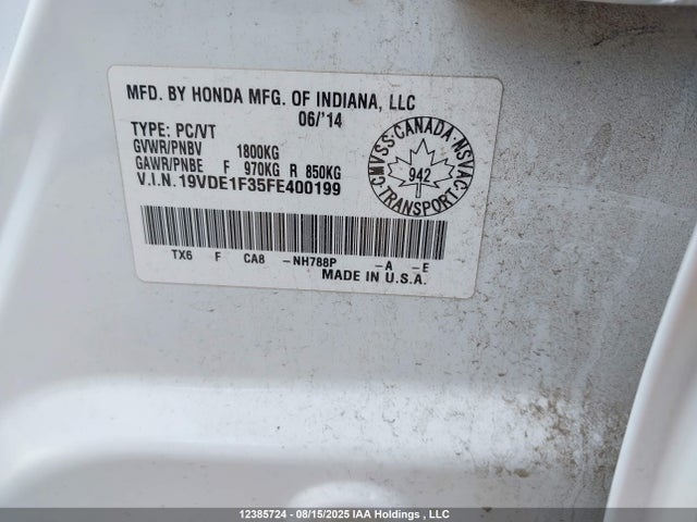 Acura r20a5 2015 19VDE1F35FE400199 Image 19