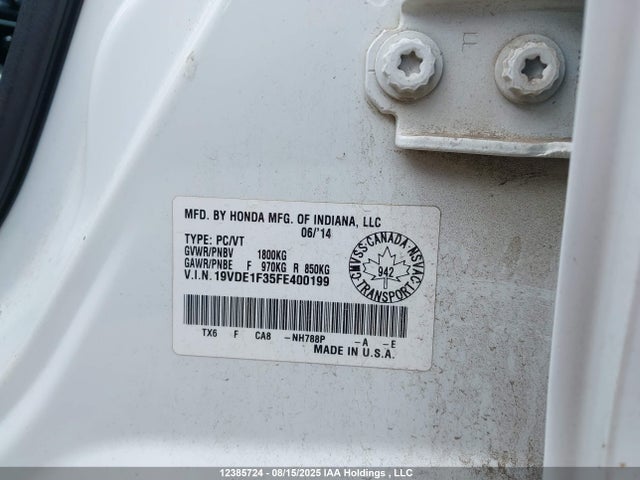 Acura r20a5 2015 19VDE1F35FE400199 Image 9