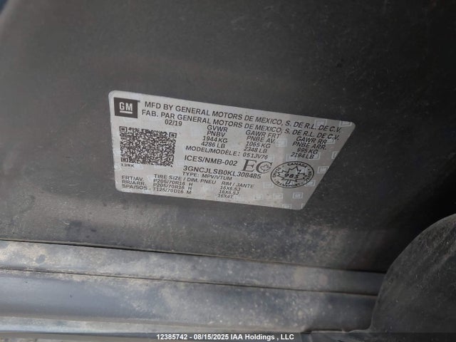 Chevrolet luv - mfi, variable valve timing, e85 max, alum 2019 3GNCJLSB0KL308485 Image 19