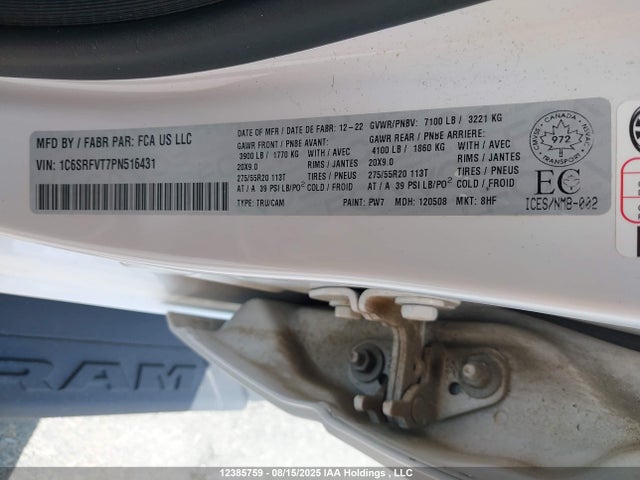 RAM 1500 2023 1C6SRFVT7PN516431 Image 19